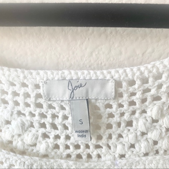 Joie Zaylee crochet raw hem tank top small white - Picture 3 of 4